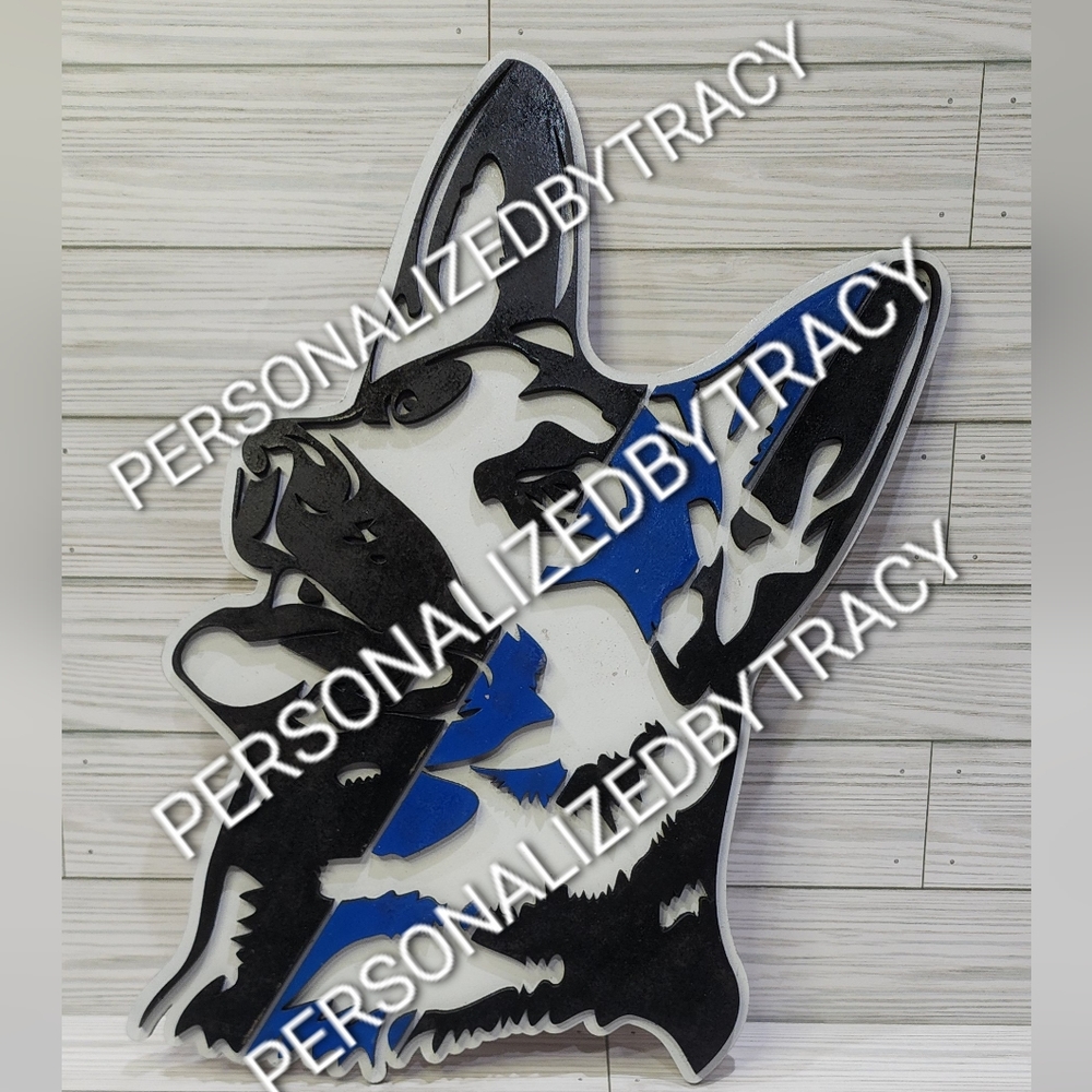 Thin Blue Line German Shepard wall decor